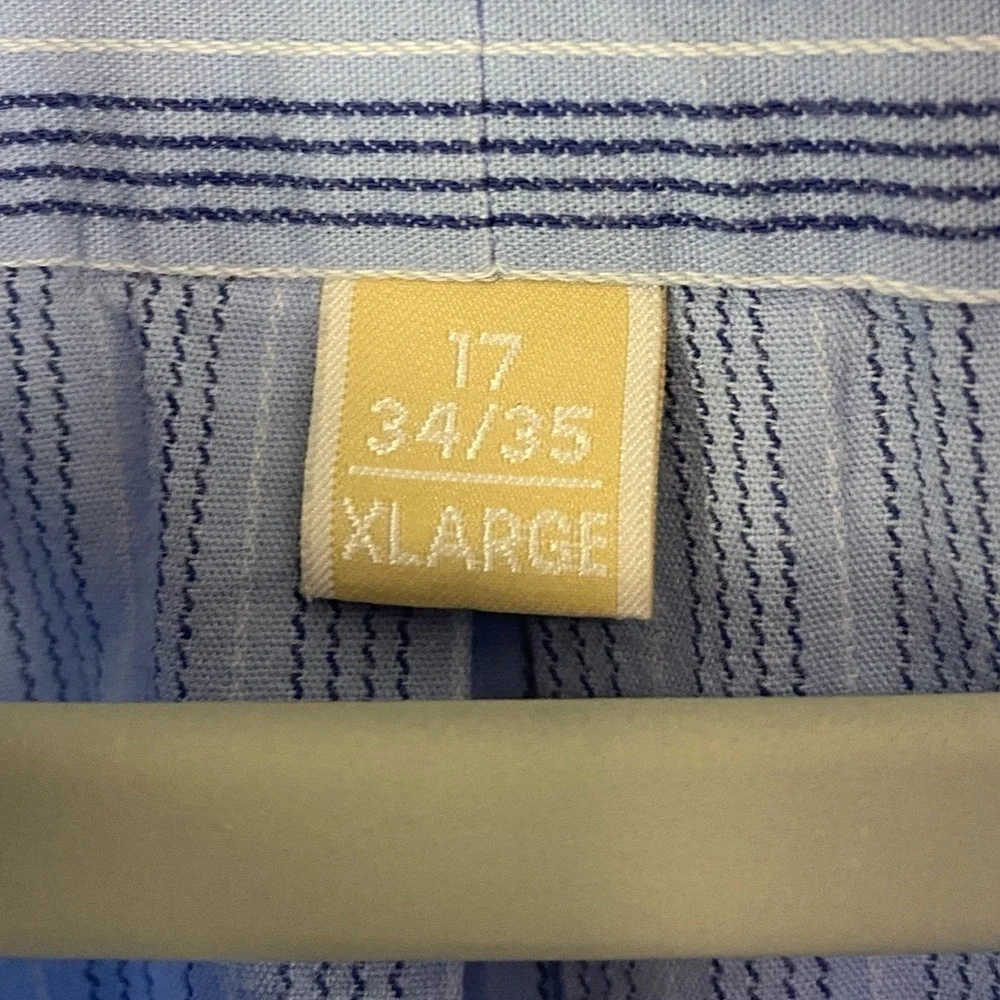 MICHAEL Michael Kors Striped Long Sleeve Button Down Shirt Men's‎ 17-34/35 Blue